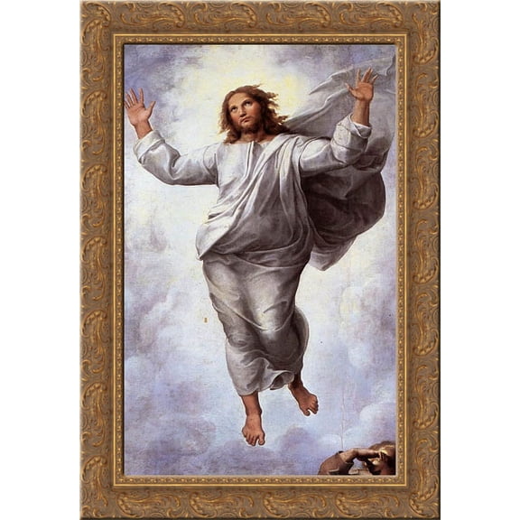 The Transfiguration (detail) 19x24 Gold Ornate Wood Framed Canvas Art by Raphael