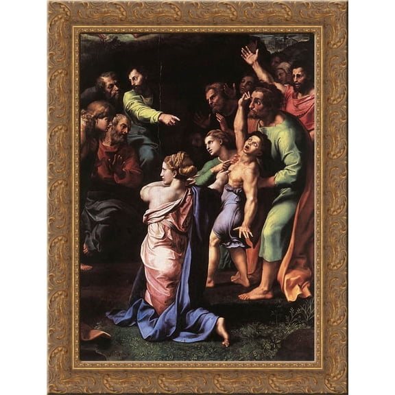 The Transfiguration (detail) 20x24 Gold Ornate Wood Framed Canvas Art by Raphael