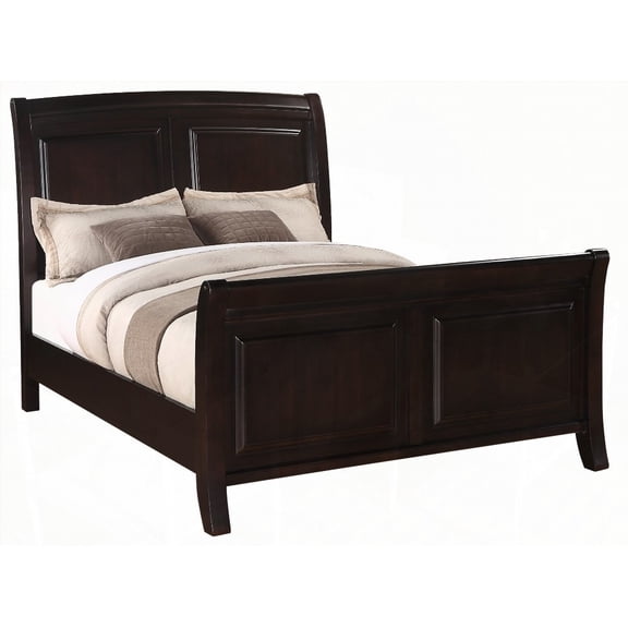 The Transitional King Bed in Cappuccino with Spacious Sleeping and Durable Features