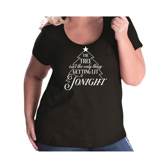 The Tree. . .Getting Lit Tonight Womens Plus Size Scoopneck Tee