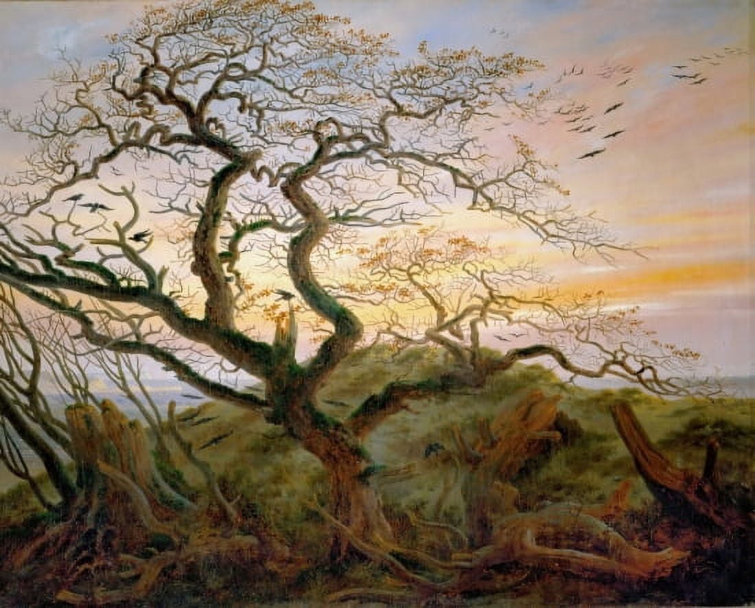 The Tree Of Crows Canvas Art - Caspar David Friedrich (24 x 36)