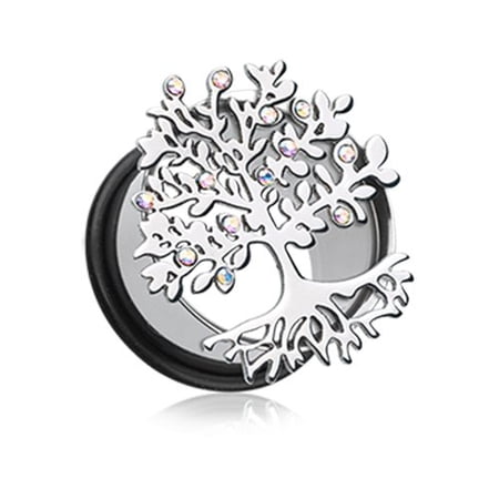 The Tree of Life Multi-Gem Hollow Ear Gauge Plug