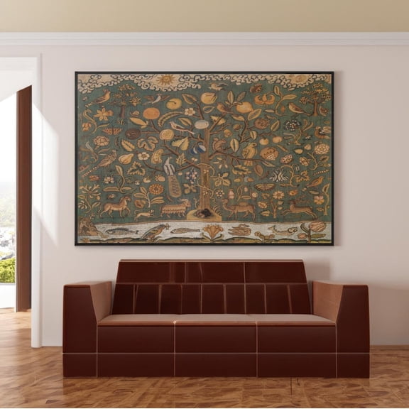 The Tree of Life Wall Art Reproduction, Medieval Folk Print, Unframed Paper Poster 8x10in