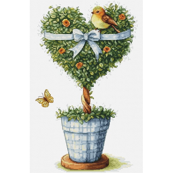 Luca-S Cross Stitch Kit The Tree of Love, B7051, Counted Cross Stitch Kit for Adults, Needlecraft and Embroidery Kit