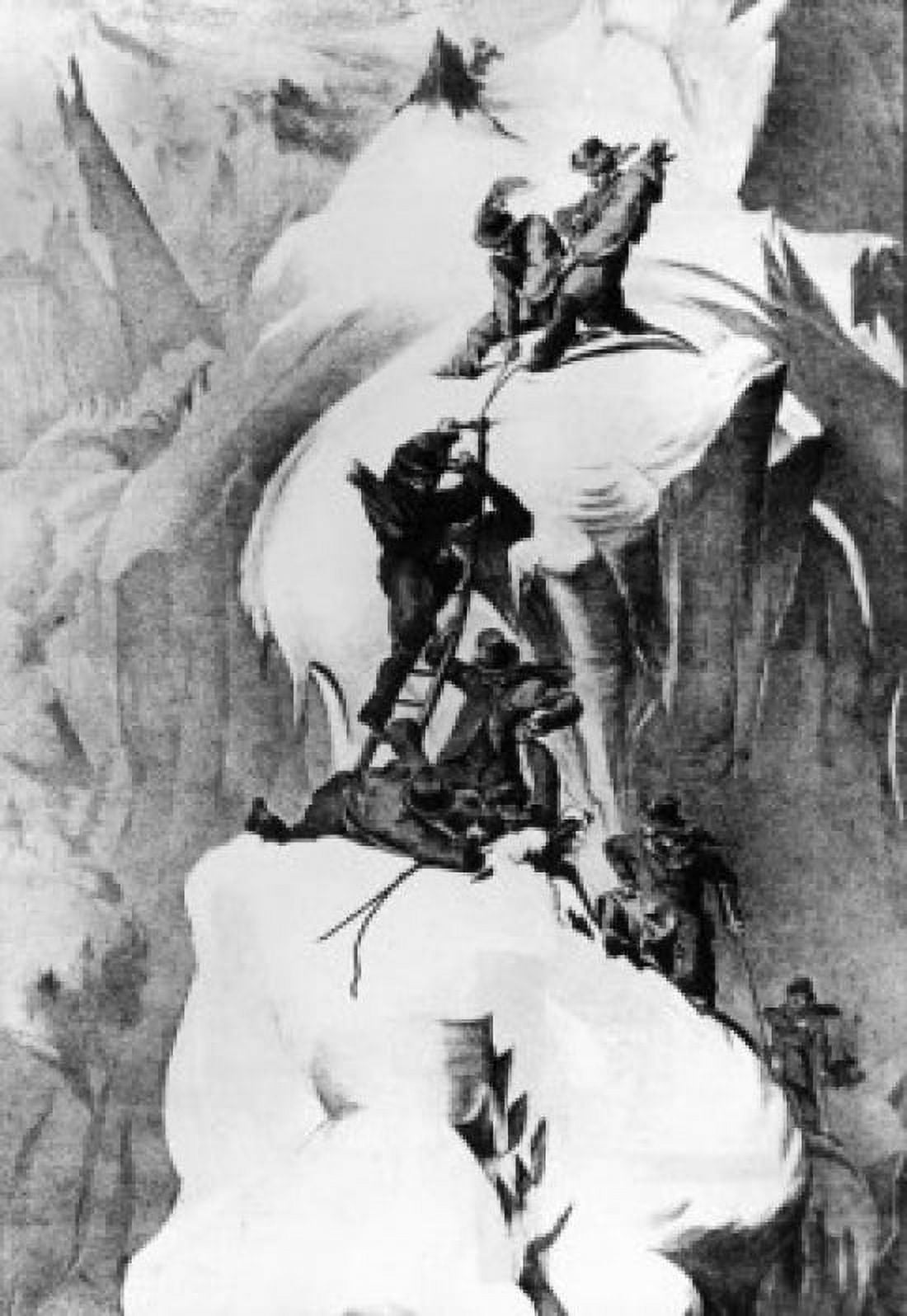 The Trials in the Early Days of Modern Mountaineering Mont Blanc Switzerland by unknown artist1853 Canvas Art - (18 x 24)