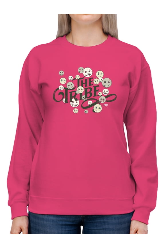 The Tribe - Vintage Emoji Crew Unity Graphic Women's Sweatshirt