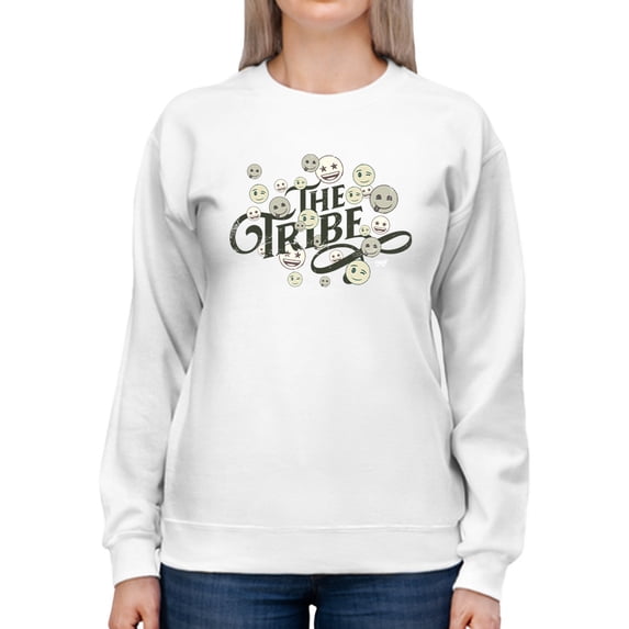 The Tribe - Vintage Emoji Crew Unity Graphic Women's Sweatshirt