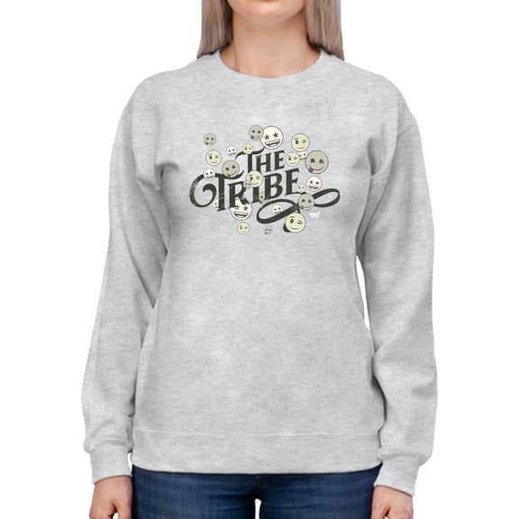 The Tribe - Vintage Emoji Crew Unity Graphic Women's Sweatshirt