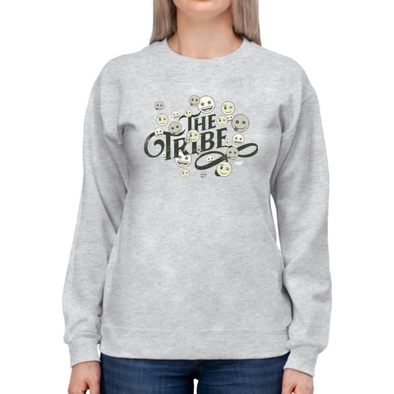 The Tribe - Vintage Emoji Crew Unity Graphic Women's Sweatshirt