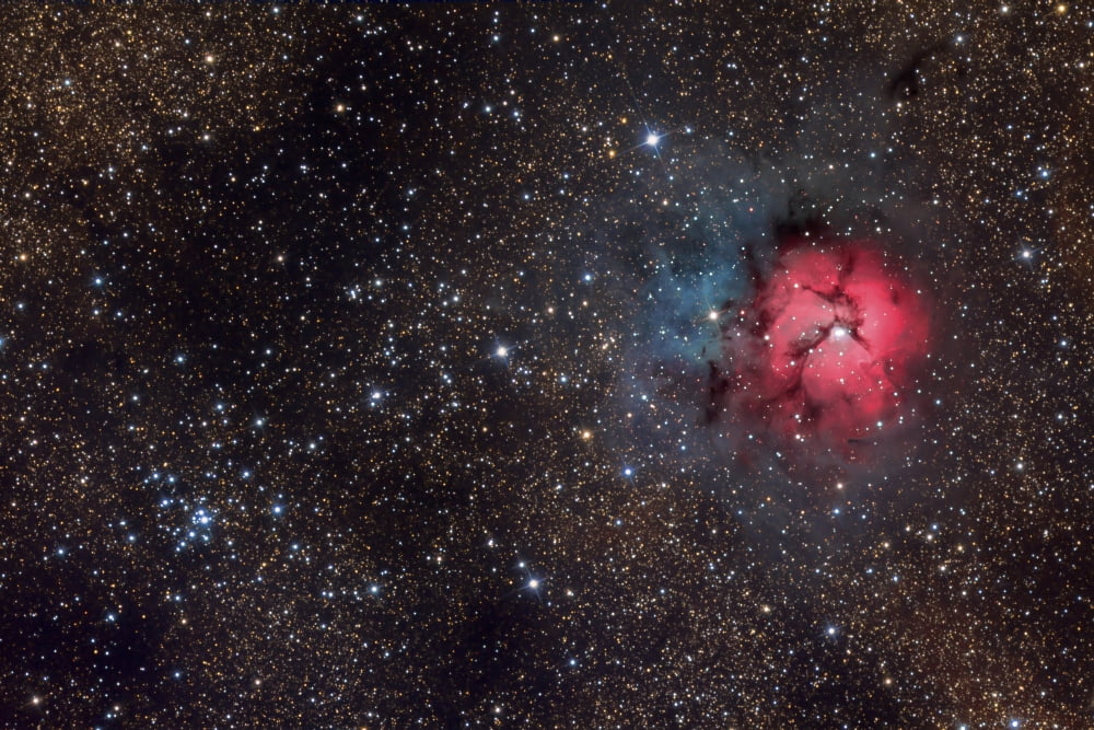The Trifid Nebula Canvas Art - Roth RitterStocktrek Images (35 x 23)