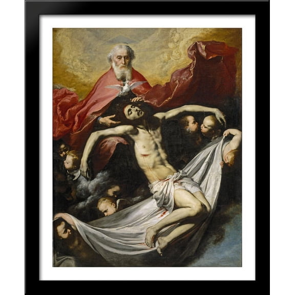 The Trinity 28x34 Large Black Wood Framed Print Art by Jusepe de Ribera