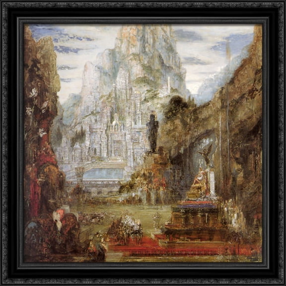 The Triumph of Alexander the Great 28x28 Large Black Ornate Wood Framed Canvas Art by Gustave Moreau