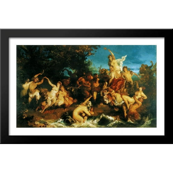 The Triumph of Ariadne 40x26 Large Black Wood Framed Print Art by Hans Makart