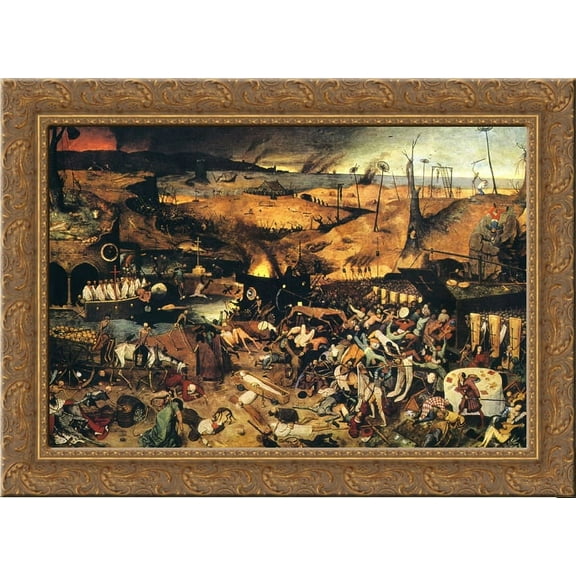 The Triumph of Death 24x18 Gold Ornate Wood Framed Canvas Art by Pieter Bruegel the Elder