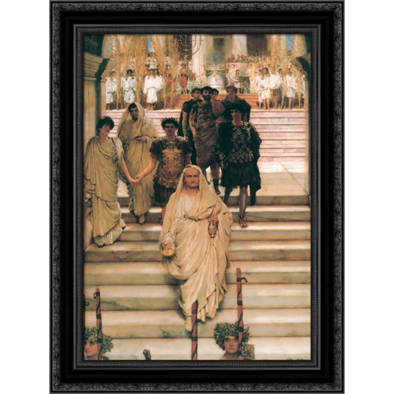 The Triumph of Titus 20x24 Black Ornate Wood Framed Canvas Art by Alma Tadema, Sir Lawrence