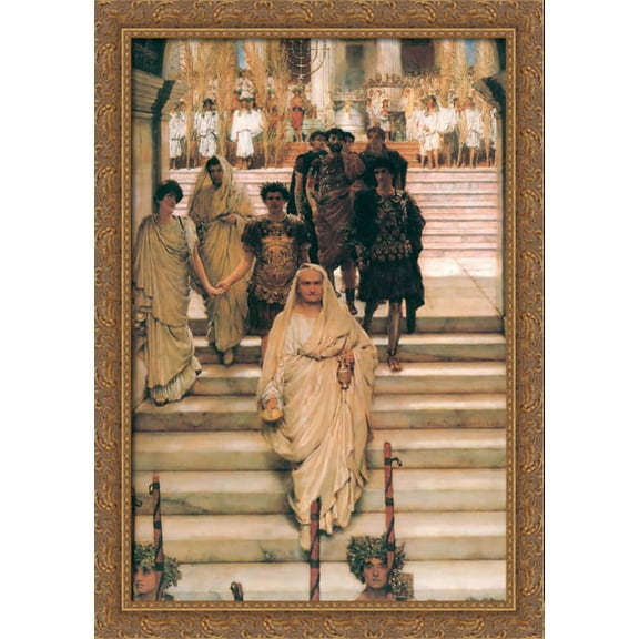 The Triumph of Titus 28x40 Large Gold Ornate Wood Framed Canvas Art by Sir Lawrence Alma Tadema