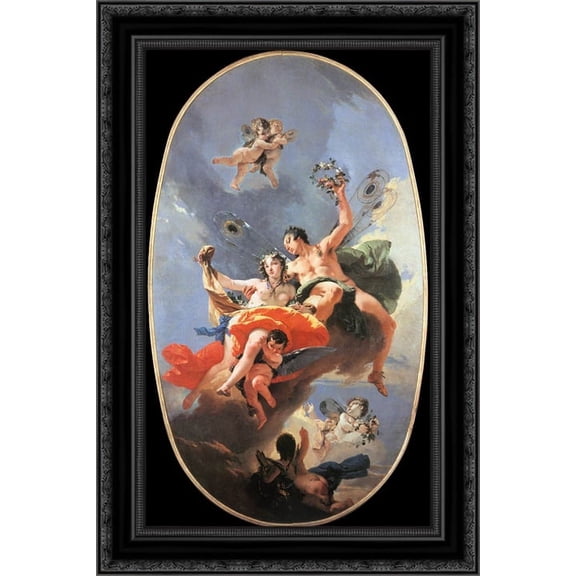 The Triumph of Zephyr and Flora 17x24 Black Ornate Wood Framed Canvas Art by Tiepolo, Giovanni Battista