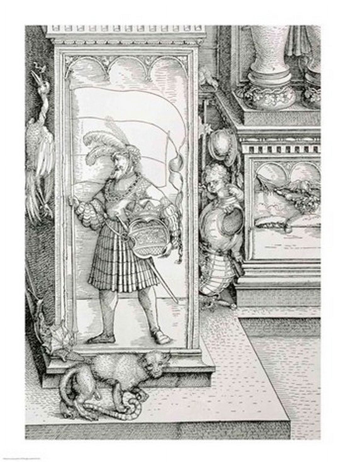 The Triumphal Arch of Emperor Maximilian I of Germany Detail of column Canvas Art - Albrecht Durer (18 x 24)