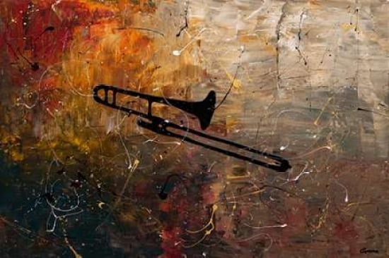 The Trombone Canvas Art - Carmen Guedez (24 x 36)