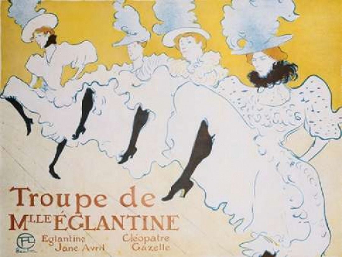 The Troup of Madame Eglantine Canvas Art - Henri de Toulouse-Lautrec (22 x 28)