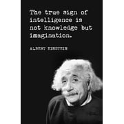 The True Sign Of Intelligence Albert Einstein Quote, motivational classroom poster