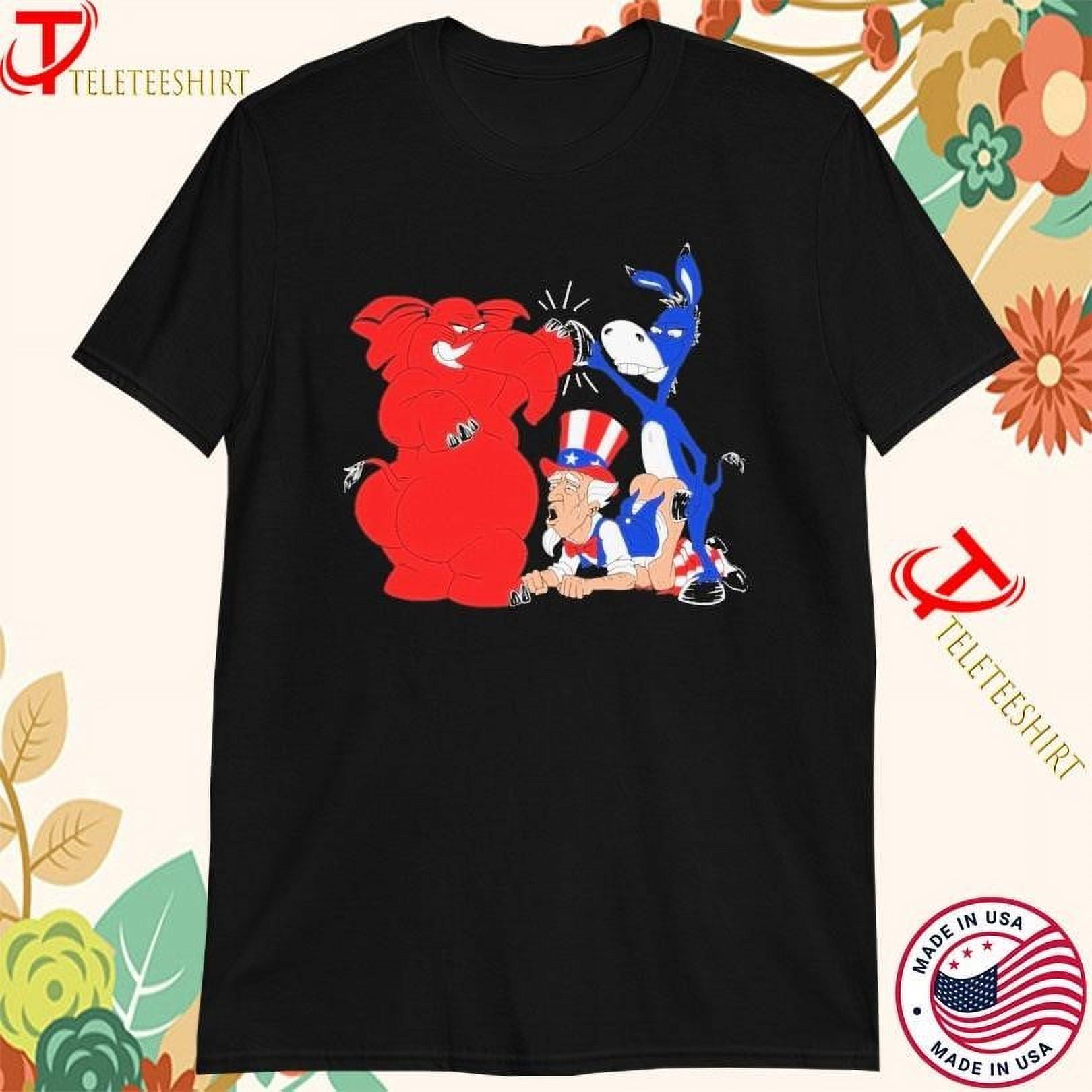 The Truth About Politics Uncle Sam Tagteam Elephant Donkey Tshirts