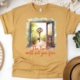 thumbnail image 1 of The Truth Will Set You Free Christian Graphic T-Shirt for Women, Gold, Size 2XL, 1 of 6