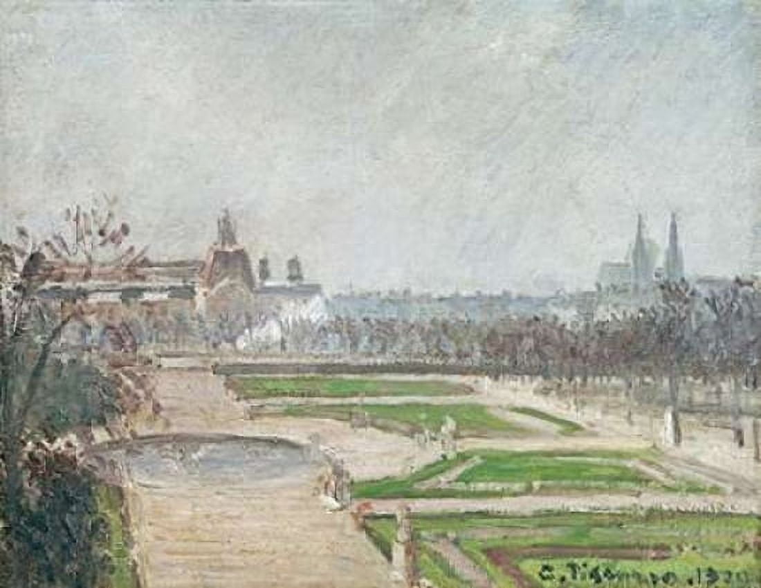The Tuileries Gardens and The Louvre Canvas Art - Camille Pissarro (22 x 28)