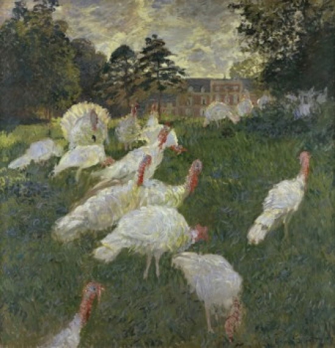 The Turkeys Chateau of Rottembourg at Montgeron 1877 Claude Monet (1840-1926French) Musee d Orsay Paris Canvas Art - Claude Monet (24 x 36)