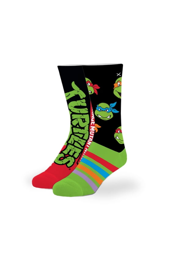 – Teenage Mutant Ninja Turtles – Big Kids Unisex Novelty Crew Socks – Nickelodeon Cartoon