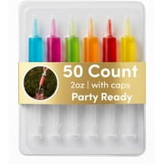 The Twiddlers 50 Pack Jumbo Jello Shot Syringes with Caps/Lids 2oz for Party, BPA Free, Reusable