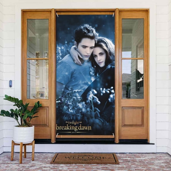 The Twilight Saga Door Cover Decorated Banner Background Decorative Tapestry Holiday Party Photography (35.4″ X 72.8″)