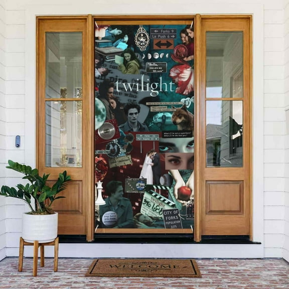 The Twilight Saga Door Cover Decorated Banner Background Decorative Tapestry Holiday Party Photography (35.4″ X 72.8″)