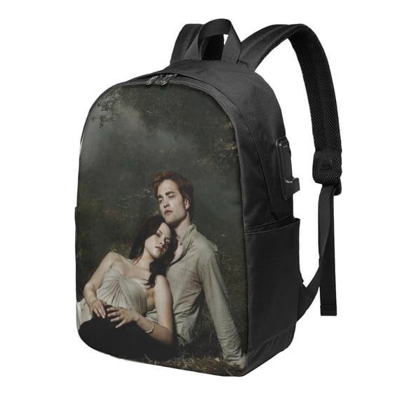 The Twilight Saga Laptop Backpack With Usb Charging Port Travel Backpack Computer Bag 17 Inch School Bookbag For Adult Teen
