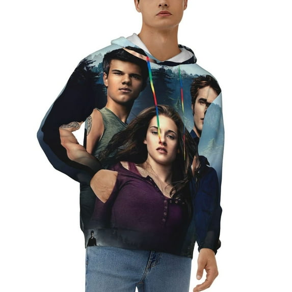 The Twilight Saga Men's Hoodie With Color Drawstrings Sweatshirt Hooded Pullover Print Winter Coat Jacket 3x-Large