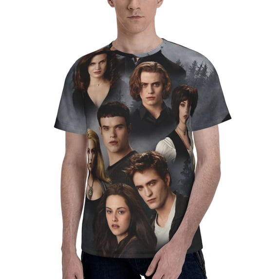 The Twilight Saga Men's Short-Sleeve T-Shirt Summer Casual Tee Top Breathable Crewneck T-Shirt X-Large