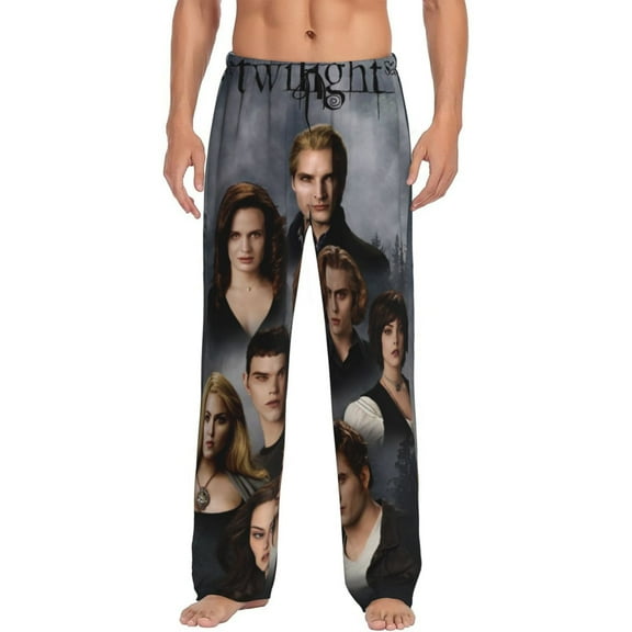 The Twilight Saga Pajama Pants for Men, Super Soft All over Print Lounge Pants Sleepwear Bottom with Pockets Drawstring