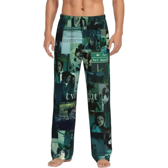 The Twilight Saga Pajama Pants for Men, Super Soft All over Print Lounge Pants Sleepwear Bottom with Pockets Drawstring