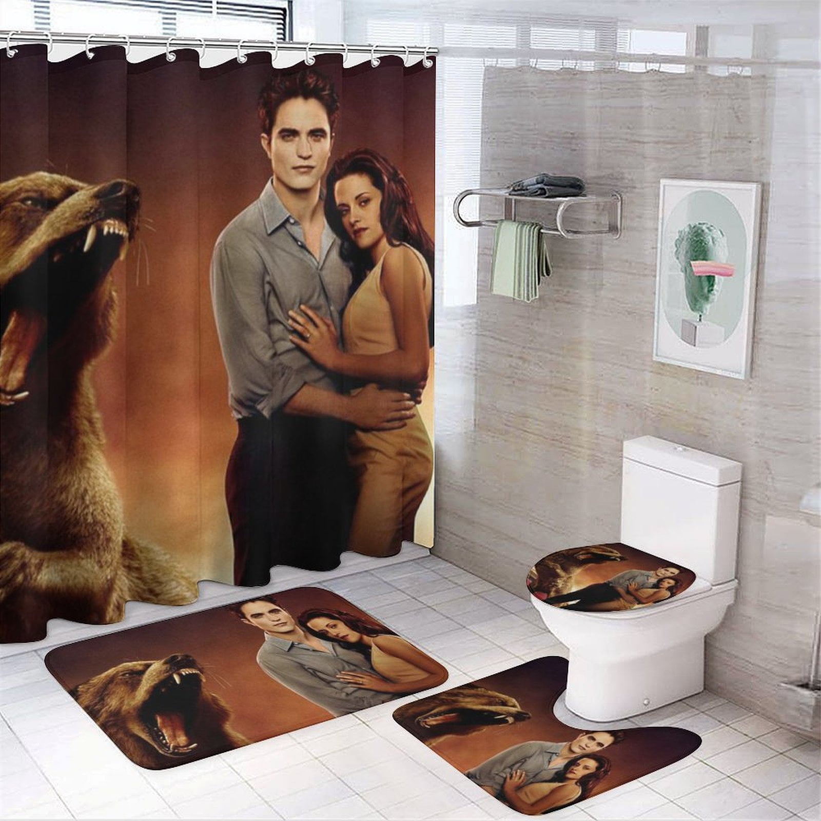 The Twilight Saga Shower Curtain Set 4 Piece, Set Bathroom Sets with ...