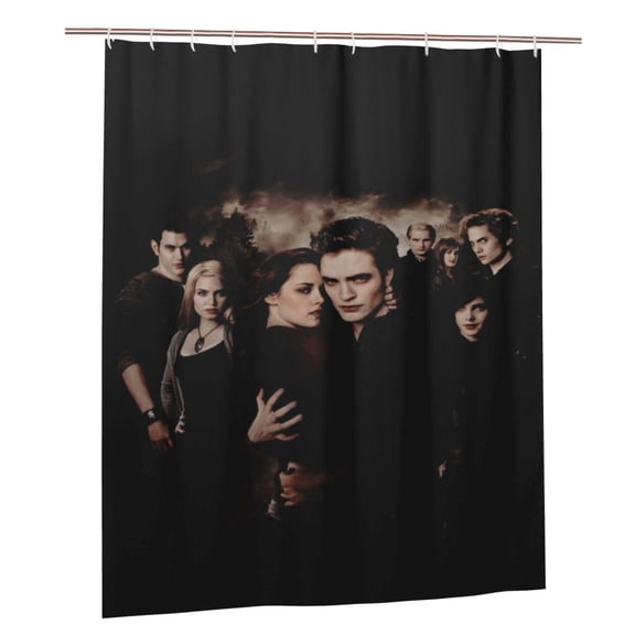 The Twilight Saga Shower Curtain, Waterproof Washable Decorative Shower Curtain for Bathroom Bathtub, Bath Accessories Decor Set with 12 Hooks 60x72Inch Plastic