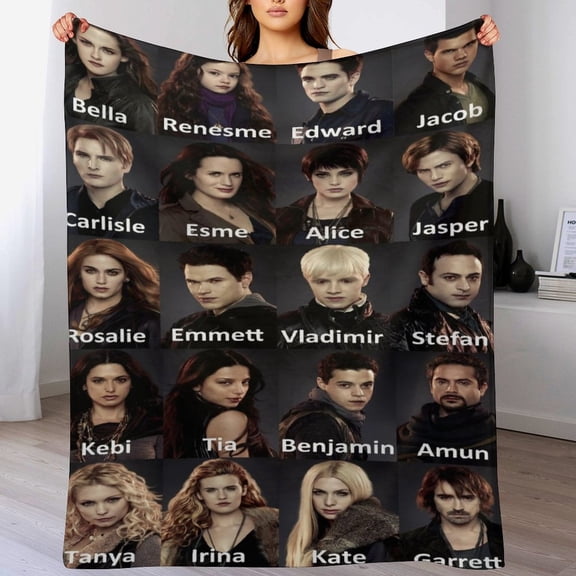 The Twilight Saga Throw Blanket Cozy Warm Flannel Blanket for Living Room Bedroom Bed Sofa Camping Travel, All Seasons Fleece Blankets Gifts for Kids Girls Boys Adults 40"x30"