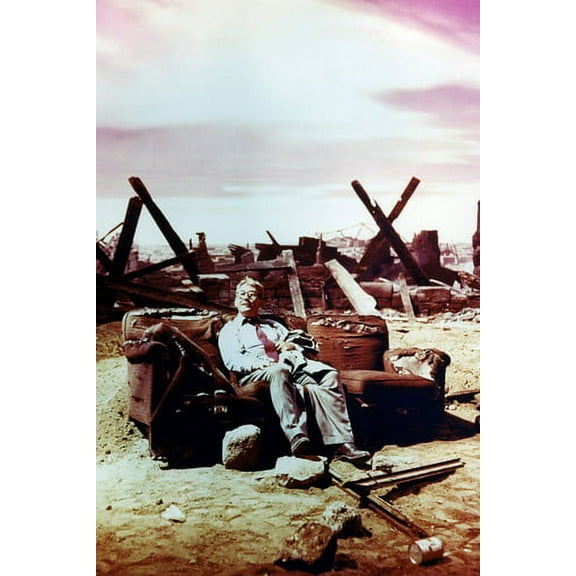 The Twilight Zone Tv Show Classic Image Apocalyptic Landscape Time Enough at Last Burgess Meredith 24x36 Poster