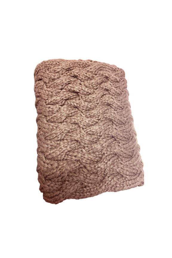 Infinity Twist Cable Knit Scarf (Brown)