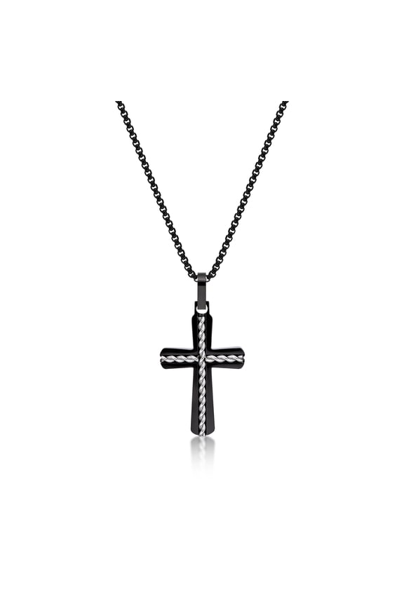 The Twist - Stainless Steel Cross Pendant For Men - 47 MM