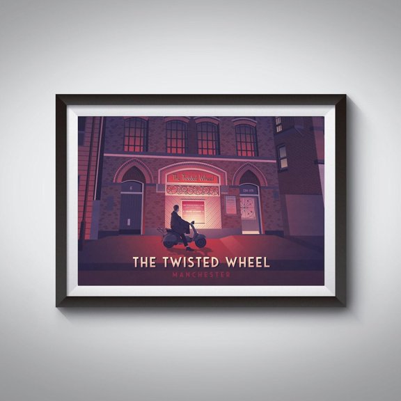 The Twisted Wheel Manchester Northern Soul Music Venue Art, Unframed Paper Poster 8x10in