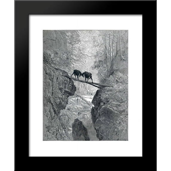 The Two Goats 20x24 Framed Art Print by Gustave Dore