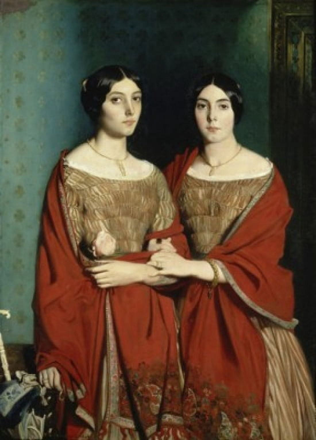 The Two Sisters  (Les deux Soeurs)  Theodore Chasseriau (1819-1856French)  Musee du Louvre Paris Canvas Art - Theodore Chasseriau (18 x 24)