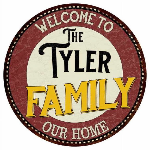 The Tyler Family 14" Round Metal Sign Kitchen Game Room Decor 100140038478
