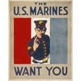 thumbnail image 1 of The U.S. Marines Want You, 1914/1918 Poster Print by Charles Buckles Falls (8 x 10), 1 of 1