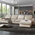 thumbnail image 1 of [Modern U_Style Large L-Shape Feather Filled Sofa for Living Room - 129.9''W x 72''D x 31.5''H], 1 of 17